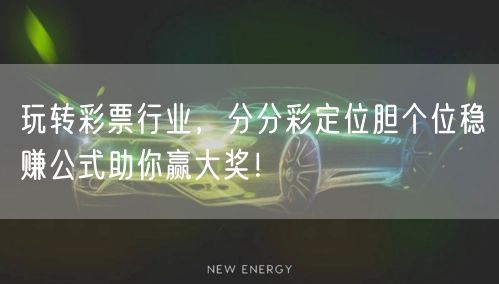 玩转彩票行业，分分彩定位胆个位稳赚公式助你赢大奖！
