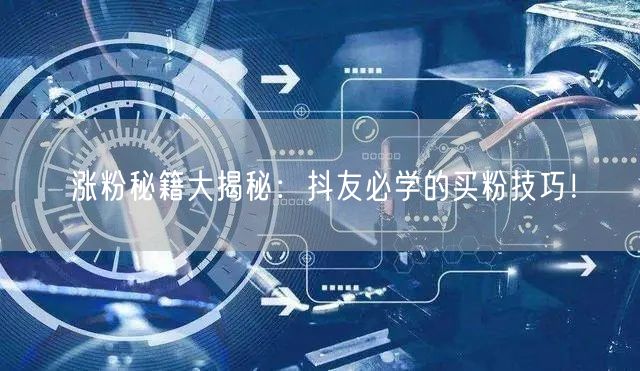 涨粉秘籍大揭秘：抖友必学的买粉技巧！