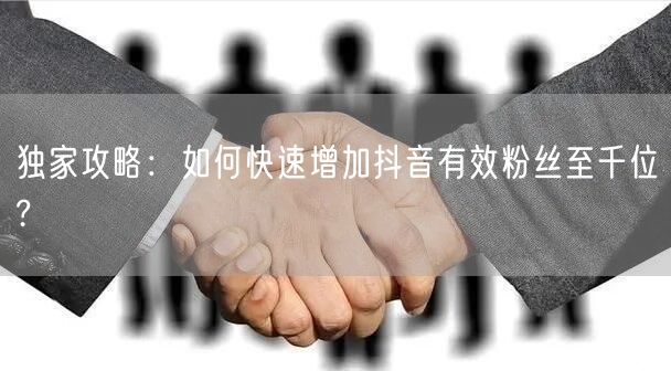 独家攻略：如何快速增加抖音有效粉丝至千位?